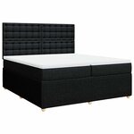vidaXL Sommier à lattes de lit avec matelas Noir 200x200 cm Tissu