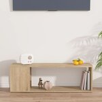 vidaXL Meuble TV Chêne sonoma 100x24x32 cm Bois d'ingénierie