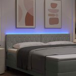 vidaXL Tête de Lit LED Argyle Gris clair 90 cm Velours