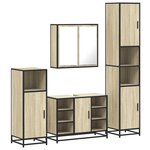 vidaXL Ensemble de meubles de salle de bain 4 Pièces chêne sonoma