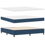 Lit à ressort avec matelas et LED bleue 200x200 cm en tissu