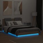 vidaXL Cadre de lit avec LED sans matelas chêne sonoma 120x190 cm