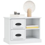 vidaXL Table de chevet blanc brillant 60x35 5x45 cm