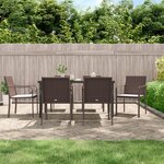 vidaXL Ensemble à manger de jardin 7 Pièces coussins résine tressée acier
