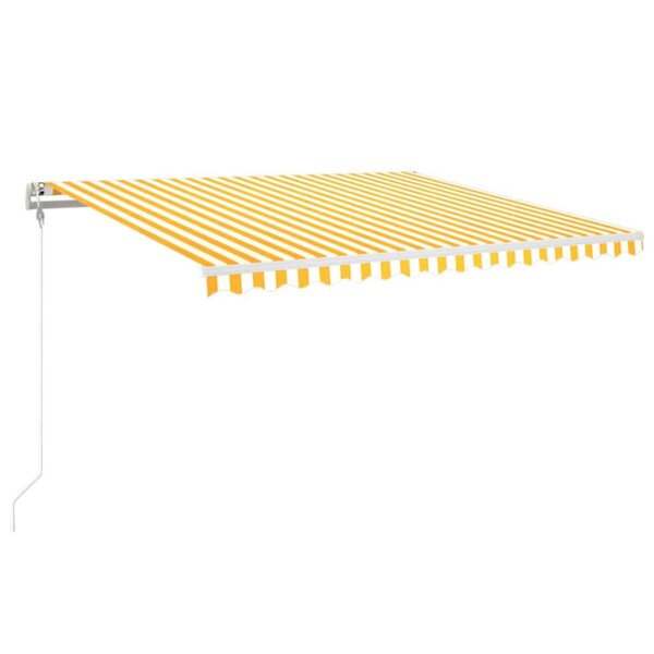 vidaXL Auvent automatique capteur de vent/LED 400x350cm Jaune et blanc