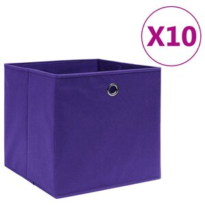 vidaXL Boîtes de rangement 10 Pièces Tissu intissé 28x28x28 cm Violet