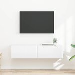vidaXL Meuble TV mural 2 Pièces Blanc Brillant 60 x 31 x 29.5 cm