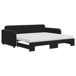 vidaXL Lit de jour avec gigogne et matelas noir 90x190 cm velours
