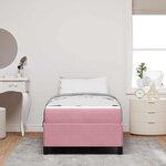 vidaXL Cadre de lit avec matelas Rose 100 x 200 cm tissu