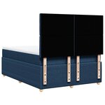 vidaXL Sommier à lattes de lit avec matelas Bleu 140x190 cm Tissu