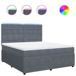vidaXL Sommier à lattes de lit et matelas Gris foncé 180x200cm Velours
