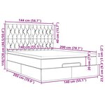 VidaXL Cadre de lit ottoman et matelas gris clair 140x200 cm tissu