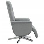 vidaXL Fauteuil inclinable avec repose-pieds gris clair tissu