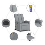 vidaXL Fauteuil de massage inclinable électrique gris clair tissu