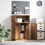 vidaXL Bureau marron Bois ancien Bois d'ingénierie Moyen