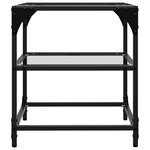 vidaXL Table basse avec dessus en verre transparent 40x40x45 cm acier