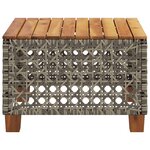 vidaXL Table de jardin gris 55x55x36 cm résine tressée et bois acacia
