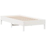 vidaXL Cadre de lit sans matelas blanc 75x190 cm bois de pin massif