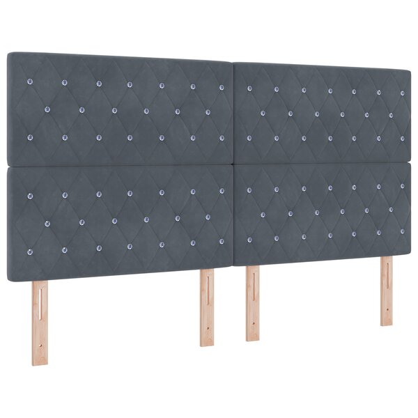 vidaXL Tête de lit gris foncé en velours avec boutons en cristal  180 cm