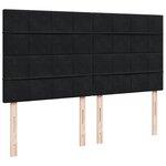 vidaXL Sommier à lattes de lit et matelas Noir 200x200 cm Velours