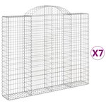 vidaXL Paniers à gabions arqués 7 Pièces 200x30x160/180 cm Fer galvanisé