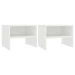 vidaXL Tables de chevet 2 Pièces Blanc 40x30x30 cm Bois d'ingénierie