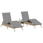 vidaXL Chaises longues avec coussins lot de 2 beige résine tressée