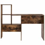 vidaXL Bureau Chêne fumé 131 5 x 50 x 106 5 cm Bois d'ingénierie