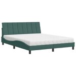 vidaXL Lit avec matelas vert foncé 160x200 cm velours