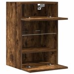 vidaXL Meubles muraux avec lumières LED pour TV 2Pièces chêne fumé 40x30x60 5 cm