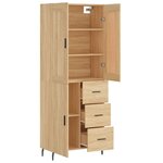 vidaXL Buffet haut Chêne sonoma 69 5x34x180 cm Bois d'ingénierie