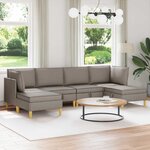 vidaXL Canapé modulaire avec rangement 6 Pièces Taupe Tissu