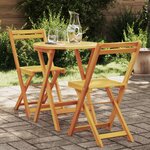 vidaXL Ensemble Bistro 3 Pièces Bois Massif Acacia