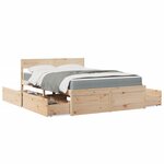 vidaXL Lit avec tiroirs et matelas 120x190 cm bois massif de pin