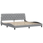 vidaXL Cadre de lit avec LED sans matelas gris clair 200x200 cm tissu