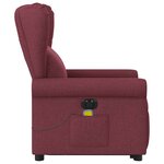 vidaXL Fauteuil inclinable de massage électrique Rouge bordeaux Tissu