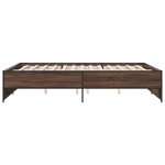 vidaXL Cadre de lit chêne marron 150x200 cm bois d'ingénierie et métal