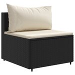 vidaXL Salon de jardin 6 Pièces avec coussins noir résine tressée