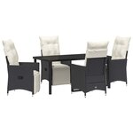 vidaXL Ensemble de salle à manger pour jardin 5 Pièces Noir Poly rotin
