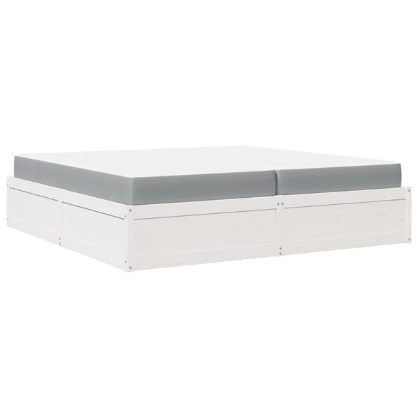 vidaXL Lit avec matelas blanc 200x200 cm bois massif de pin