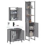 vidaXL Ensemble de meubles de salle de bain 3 Pièces Sonoma gris