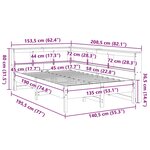 vidaXL Lit bibliothèque sans matelas 135x190 cm bois de pin massif