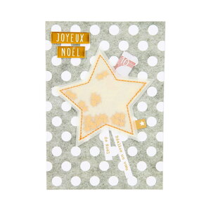 Carte de voeux - a étrennes - joyeux noël - etoile réalise un voeu de noël