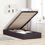 vidaXL Cadre de lit ottoman sans matelas marron foncé 100x200 cm tissu