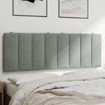 vidaXL Coussin de tête de lit Hanko gris clair 137 cm velours