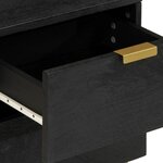 vidaXL Table de chevet noir 40x33x46 cm bois de manguier solide