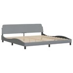 vidaXL Lit avec matelas gris clair 200x200 cm tissu