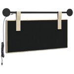 vidaXL Tête de lit suspendue Avec lumière LED Crème Tissu