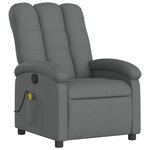 vidaXL Fauteuil inclinable de massage gris foncé tissu