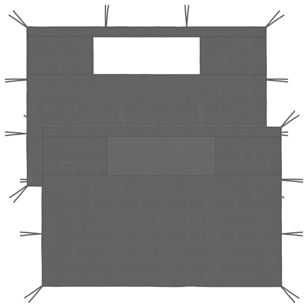 vidaXL Parois latérales de belvédère avec fenêtres 2 Pièces Anthracite